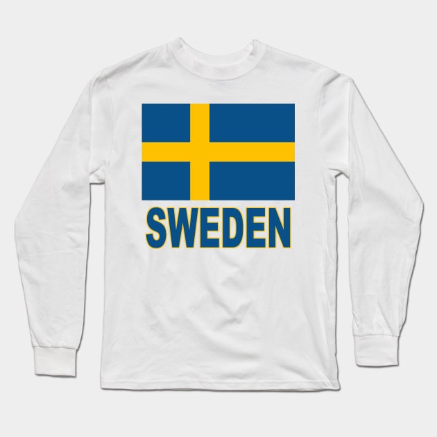 The Pride of Sweden - Swedish Flag Design Long Sleeve T-Shirt by Naves